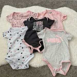 Set of 5 Puma Onesies